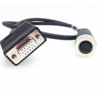 Custom HDB15 to M12 12pin waterproof female sockets shielded cable assembly for laser machine 